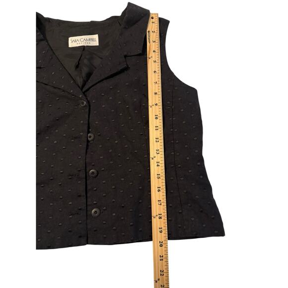 Sara Campbell Petites Black Textured Linen Button Front Vest Women’s Small - Picture 4 of 6